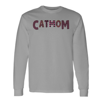 Cat Mom Slogan Pattern Custom Long Sleeve Shirt - Gift for Cat Moms - Thegiftio UK