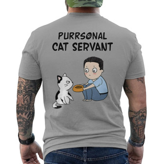 Cat Purrsonal Servant Chibi Boy Custom Back Print T-Shirt - Thegiftio UK