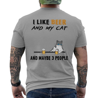 Cats Beer Maybe 3 People Custom Back Print T-Shirt - Cat Lovers Gift - Thegiftio UK