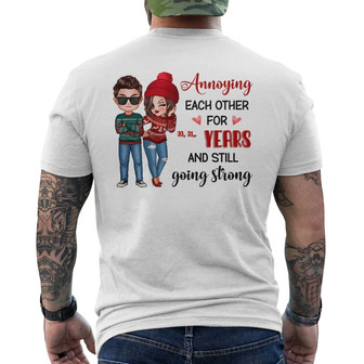 Chibi Couple Annoying Each Other Custom Back Print T-Shirt - Thegiftio UK