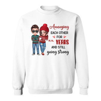 Chibi Couple Annoying Each Other Custom Sweatshirt - Thegiftio UK