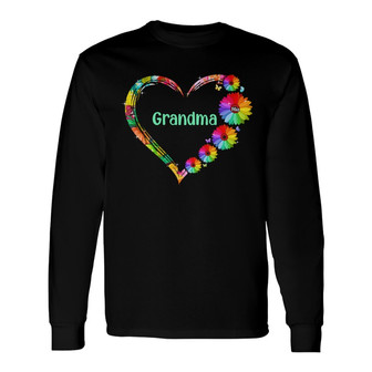 Colorful Daisy Heart Grandma Custom Long Sleeve Shirt - Gift for Mom - Thegiftio UK