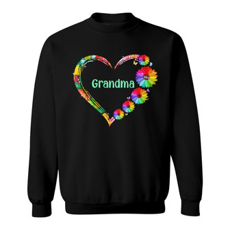 Colorful Daisy Heart Grandma Custom Sweatshirt - Gift for Mom - Thegiftio UK