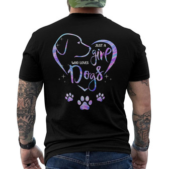 Colorful Dog Lovers Heart Paw Custom Back Print T-Shirt - Thegiftio UK