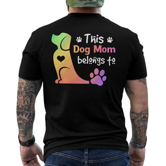 Colorful Dog Mom Personalized Back Print T-Shirt - Gift for Dog Moms - Thegiftio UK
