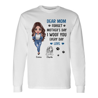 Cool Doll Dog Mom Personalized Long Sleeve Shirt - Gift for Dog Lovers - Thegiftio UK