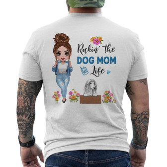 Cool Doll Rockin' The Dog Mom Life Custom Back Print T-Shirt - Gift - Thegiftio UK