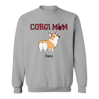 Corgi Mom Red Plaid Personalized Sweatshirt - Gift for Dog Moms - Thegiftio UK