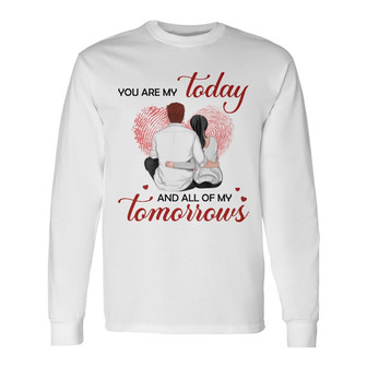 Couple Fingerprint Heart Custom Long Sleeve Shirt - Gift for Couples - Thegiftio UK