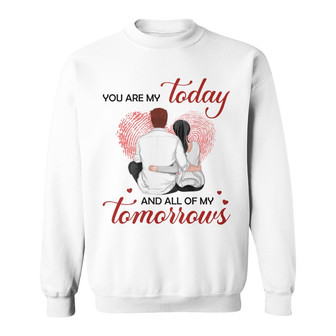 Couple Fingerprint Heart Custom Sweatshirt - Gift for Couples - Thegiftio UK