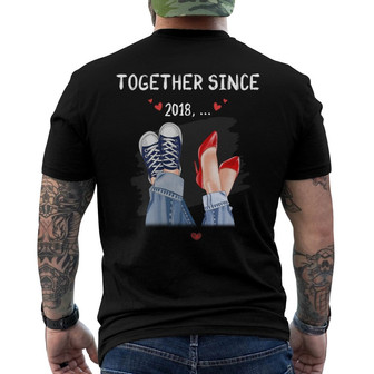 Couple Together Since Couple Legs Custom Back Print T-Shirt - Gift - Thegiftio UK
