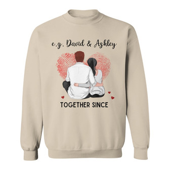 Couple Together Since Sitting Custom Shirt - Couples Gift - Thegiftio UK