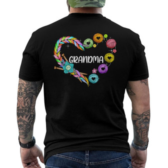 Crochet Grandma Heart Custom Back Print T-Shirt - Gift for Grandma - Thegiftio UK
