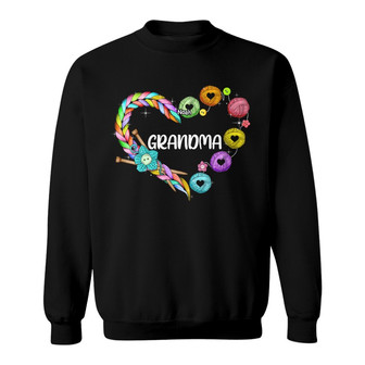 Crochet Grandma Heart Custom Sweatshirt - Gift for Grandma - Thegiftio UK