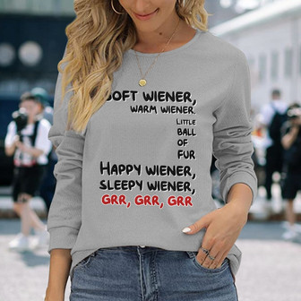 Dachshund Soft Wiener Warm Wiener Custom Long Sleeve Shirt - Thegiftio UK