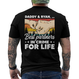 Daddy Grandpa And Kid Best Partners In Crime Custom Back Print T-Shirt - Thegiftio UK