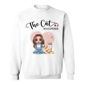 Denim Doll Girl The Cat Whisperer Custom Sweatshirt - Cat Gift - Thegiftio UK