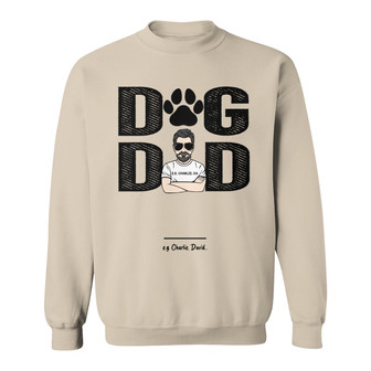 Dog Dad Man & Peeking Dog Custom Sweatshirt - Gift for Dad - Thegiftio UK