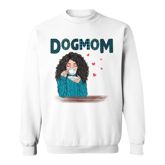 Dog Mom Blue Patterned Custom Sweatshirt - Gift for Dog Moms - Thegiftio UK