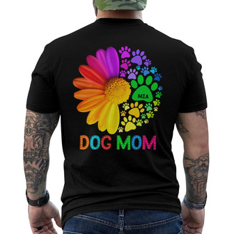 Dog Mom Half Colorful Daisy Flower Custom Back Print T-Shirt - Gift - Thegiftio UK