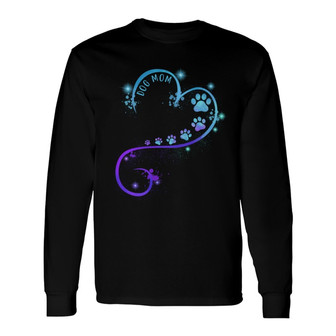 Dog Mom Heart Splash Personalized Long Sleeve Shirt - Gift for Mom - Thegiftio UK
