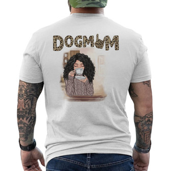 Dog Mom Leopard Pattern Personalized Back Print T-Shirt - Gift for Mom - Thegiftio UK