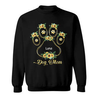 Dog Mom Sunflower Outline Custom Sweatshirt - Gift for Dog Moms - Thegiftio UK