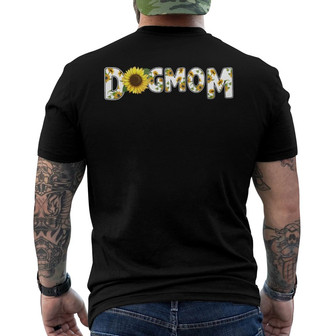 Dog Mom Sunflower Slogan Custom Back Print T-Shirt - Gift for Dog Moms - Thegiftio UK