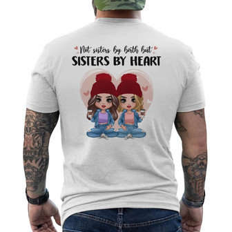 Doll Besties Sisters Siblings Pink Heart Custom Back Print T-Shirt - Thegiftio UK