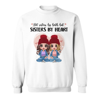 Doll Besties Sisters Siblings Pink Heart Custom Sweatshirt - Thegiftio UK