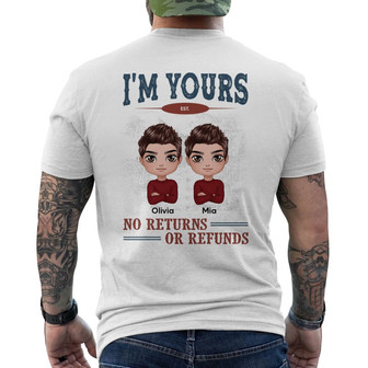 Doll Couple I‘m Yours No Return Refund Custom Back Print T-Shirt - Thegiftio UK
