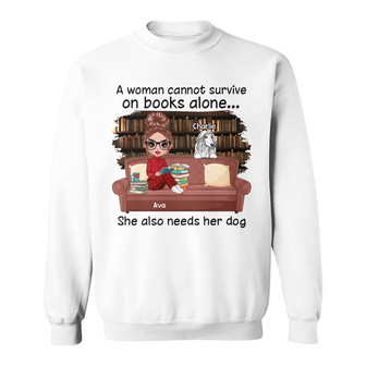 Doll Girl Reading Books Custom Sweatshirt - Gift for Dog Lovers - Thegiftio UK