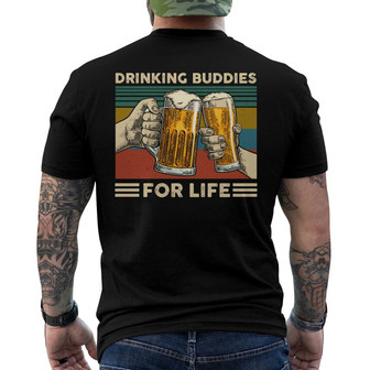 Drinking Buddies Retro Personalized Back Print T-Shirt - Family Gift - Thegiftio UK