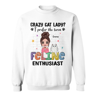 Feline Enthusiast Personalized Sweatshirt - Gift for Cat Lovers - Thegiftio UK