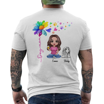 Flying Hearts Paw Colorful Flower Custom Back Print T-Shirt - Dog Gift - Thegiftio UK