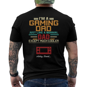Gaming Dad Cooler Personalized Back Print T-Shirt - Gift for Dad - Thegiftio UK