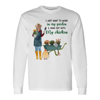 Gardening Girl And Chickens Custom Shirt - Thegiftio UK