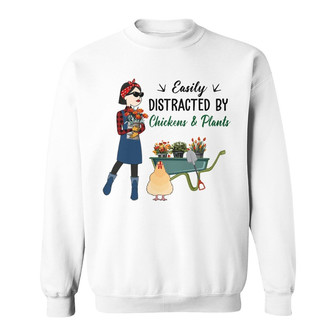 Gardening With Chicken Stick Lady Custom Sweatshirt - Thegiftio UK