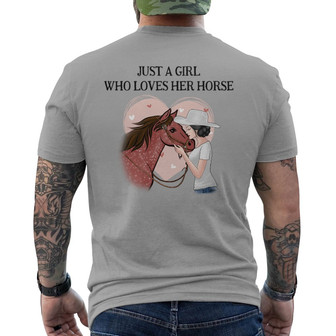 Girl And Horse Pink Heart Custom Back Print T-Shirt - Gift for Lovers - Thegiftio UK