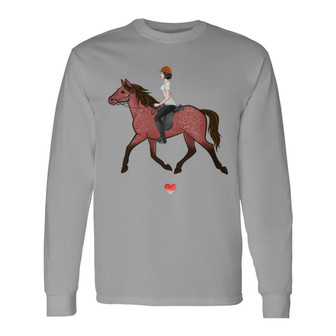 Girl Loves Horse Custom Long Sleeve Shirt - Gift for Horse Lovers - Thegiftio UK