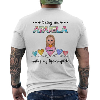 Grandkids Heartstrings Personalized Back Print T-Shirt - Thegiftio UK