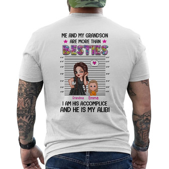 Grandma And Grandkid Abili Accomplice Custom Back Print T-Shirt - Gift - Thegiftio UK