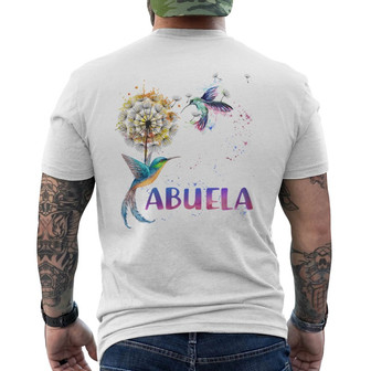 Grandma Colorful Dandelion Hummingbird Custom Back Print T-Shirt - Gift - Thegiftio UK