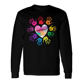 Grandma Colorful Heart Custom Long Sleeve Shirt - Gift for Grandma - Thegiftio UK