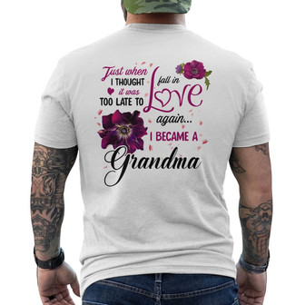 Grandma Falls In Love Again Custom Back Print T-Shirt - Grandma Gift - Thegiftio UK