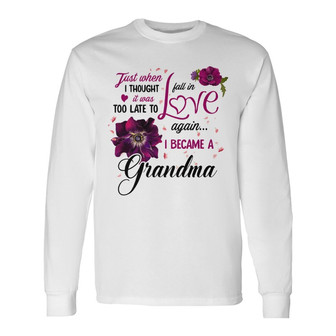 Grandma Falls In Love Again Custom Long Sleeve Shirt - Grandma Gift - Thegiftio UK