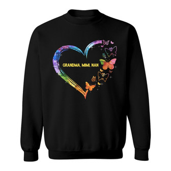 Grandma Galaxy Butterfly Heart Custom Sweatshirt - Grandma Gift - Thegiftio UK