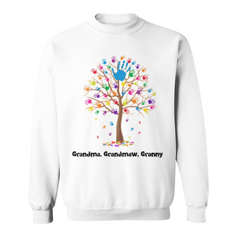 Grandma Kid Hands On Tree Custom Sweatshirt - Gift for Grandma - Thegiftio UK