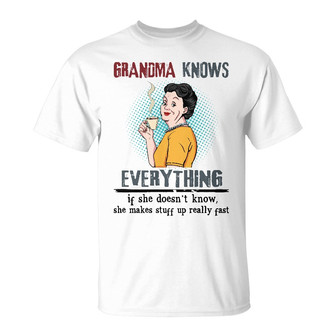Grandma Knows Everything Custom T-Shirt - Gift for Grandma - Thegiftio UK