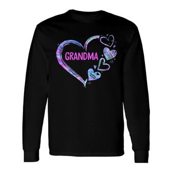 Grandma Mom Heart Hologram Custom Long Sleeve Shirt - Gift for Family - Thegiftio UK
